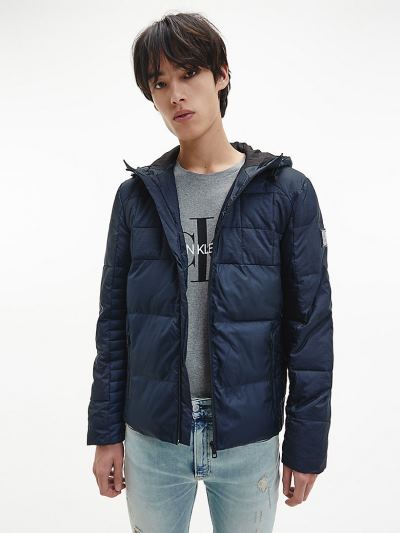 Calvin Klein Ruhák HU221071 | Calvin Klein Material Mix Padded Férfi Dzseki Sötétkék